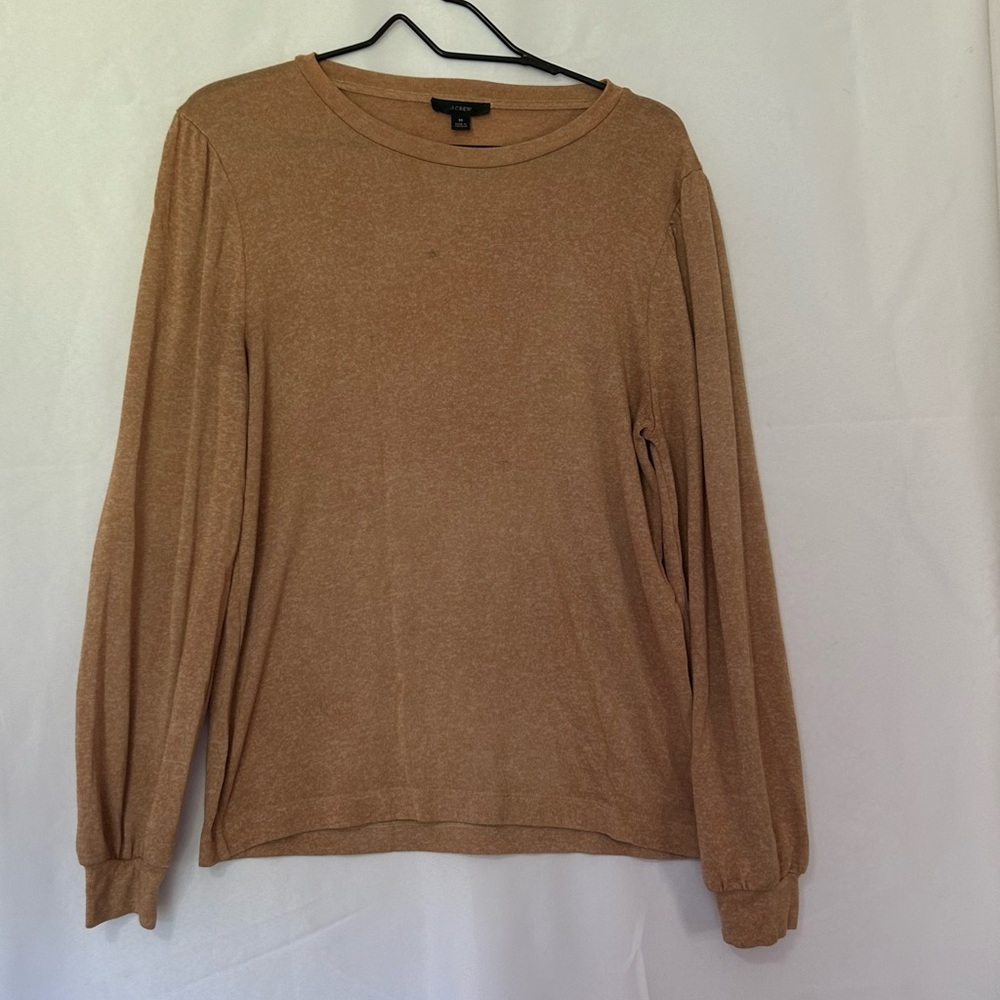 J Crew Re Imagined Women’s Crewneck SzM Long Sleeves Pleated Shoulder & Cuff